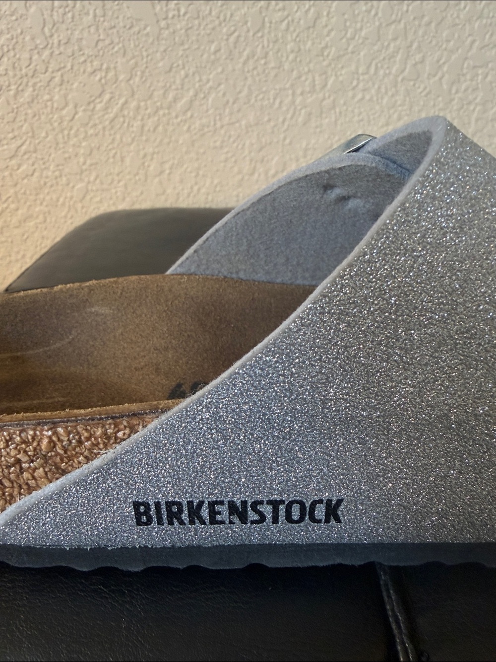 Birkenstock Silver Glitter Arizona Sandals with Dual Buckles Euro size 40 - Picture 2 of 11